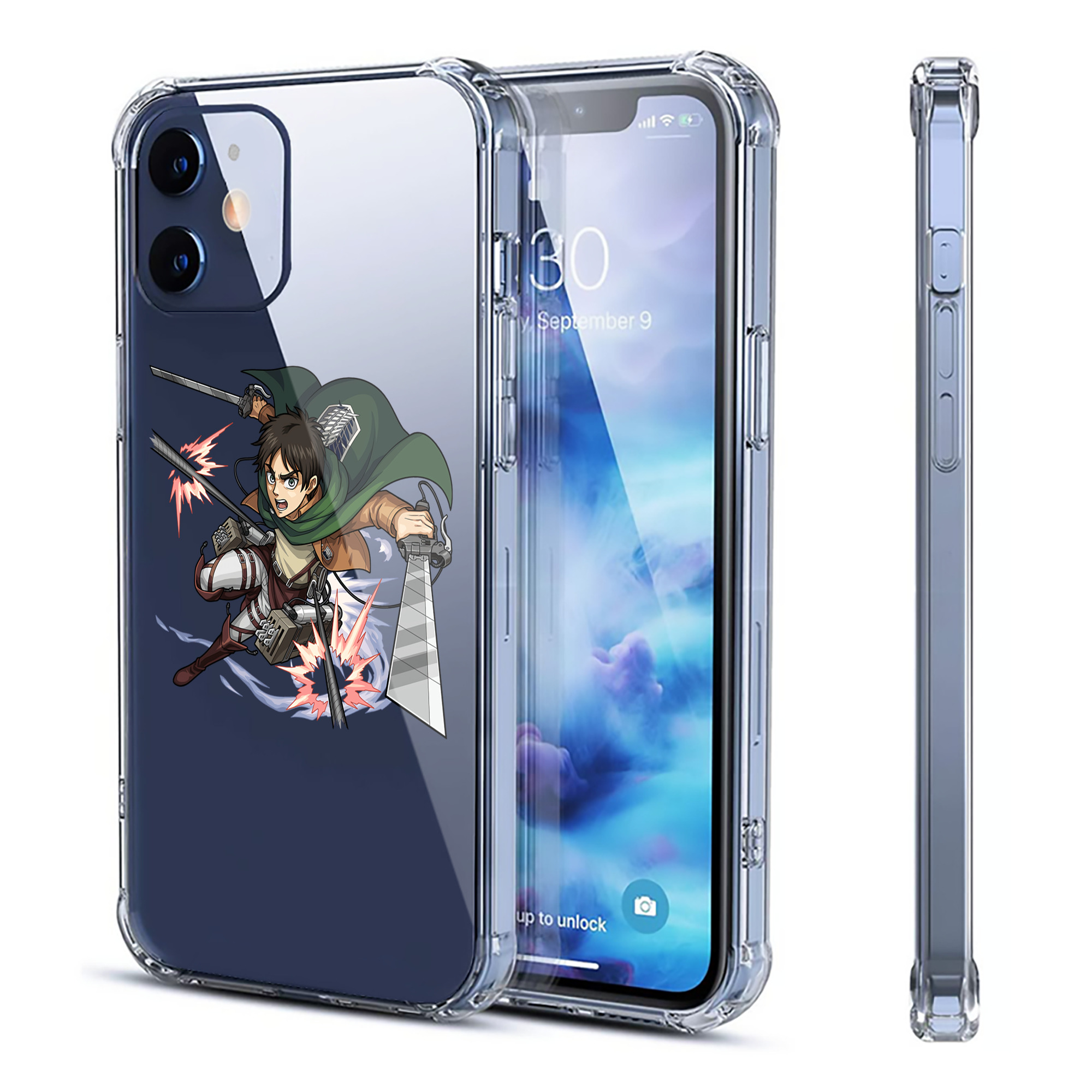 （画像用） 進撃の巨人 エレン･イェーガー Attack on Titan Eren Jäger 【iPhone 12シリーズ対応】透明スマホケース（クリアソフトケース）